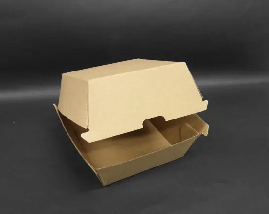 Burger Box / Brown Corrugated Kraft paper box