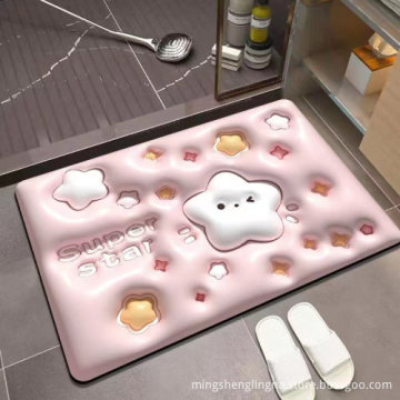 NEW 3D Bathroom Water Absorbent Rubber Door Mats