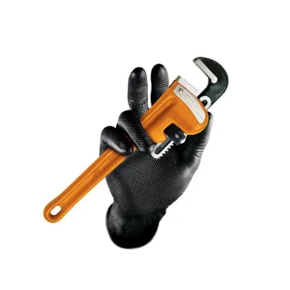 Nitrile Gloves Black Garage Mechanic Diamond Nitrile Gloves