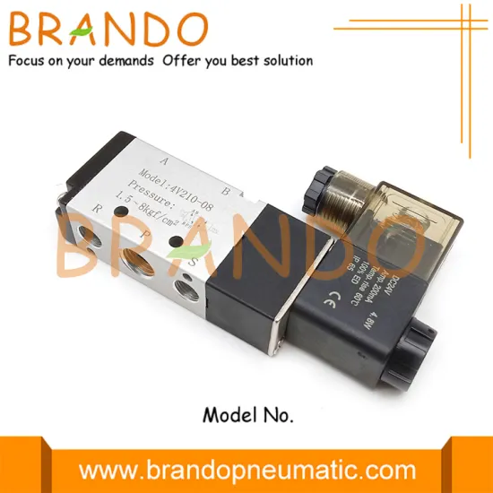 4V210-08 1/4'' DIN Connector Single Solenoid Pneumatic Valve