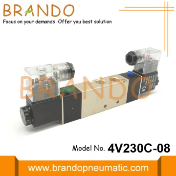 24VDC 4V230C-08 Pneumatic Valve 5 Way 3 Position