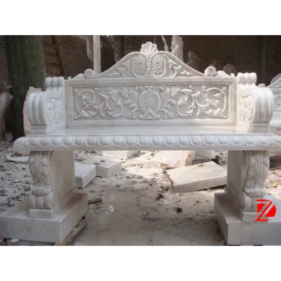 natural stone garden bench with back