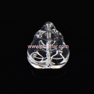 carved leaf crystal beads