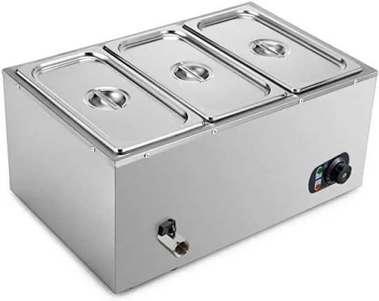 Industry 3 Pans Electric Bain Marie Buffet Stainless Steel Food Warmer