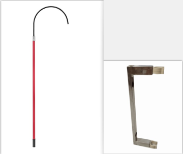 Fiberglass Rescue Rod with Metal Hook, 1.8M, 35KV/45KV, Yellow and Red