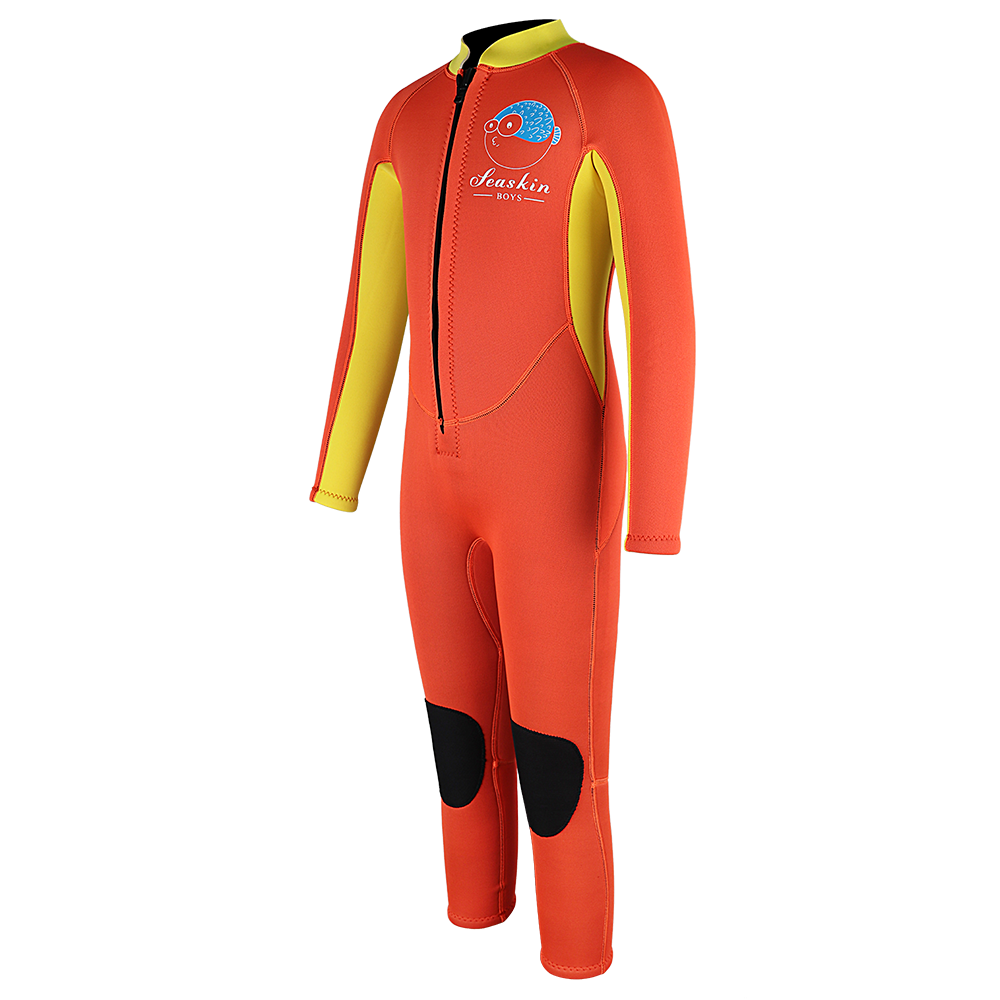 Seaskin Kids Front Zip calcário neoprene traje de mergulho