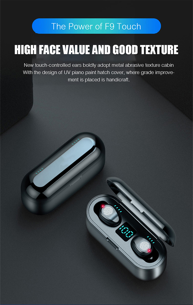 Bluetooth F9 TWS 5.0 Wireless Earphone Mini Headphones