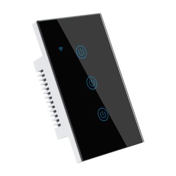 US Smart Switch 3 Gang 3 Way Tuya Home Automation Alexa Smart Home Touch Light Wall Wifi Wireless Touch Panel Wall Switch Glass