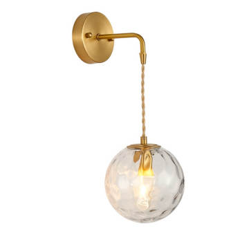 Fancy Wall Lights Copper wall lamp with suspended grain glass ball Manufactory