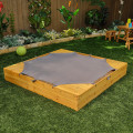 Wooden Backyard Sandbox with Cover Kid's Outdoor Furniture