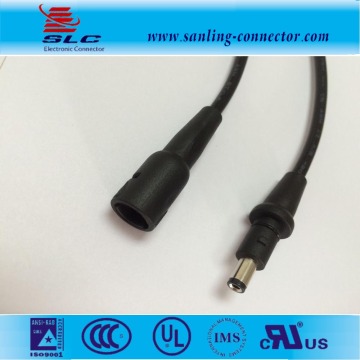 Custom UL2464 18AWG DC Cable PVC Black male to female coaxial connector extension cable