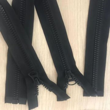 Elegantes cremalleras de poliéster negras de 11 pulgadas para suéter