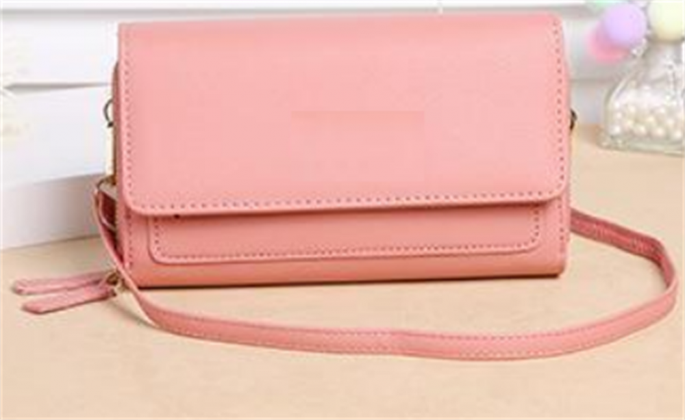 Beg telefon bimbit sentuhan sentuh merah jambu sederhana