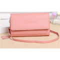 PU Leather Material Handbag Simple Pink Touch-screen Mobile Phone Handbag Manufactory