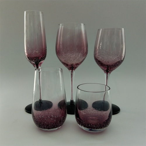 Paarse kleur effen kleur binnenin drinkglazen set