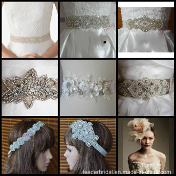 Hand Made Beads Pearls Diamond Crystal Stones Custom Wedding Dress
