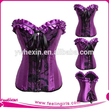 Fast Delivery Overbust Satin Fashion Purple Corset Slimming