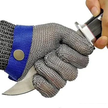Food Grade 316L Cut Resistant 5-Finger Stainless Steel Chainmail Glove