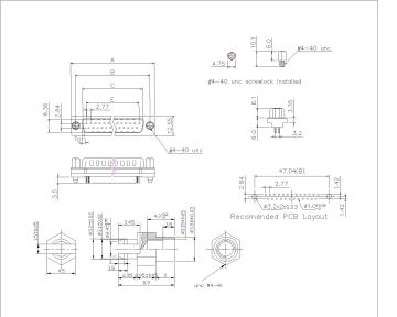 D-SUB PCB Male Dual Row Straight Type