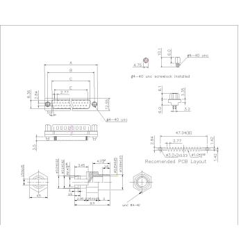 D-SUB PCB Male Dual Row Straight Type