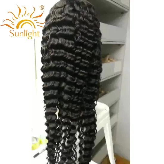 Sunlight  long Wigs Brazilian Human Hair Lace Front Wig With Baby Hair For Black Women loose Deep Wave Lace Frontal Wig