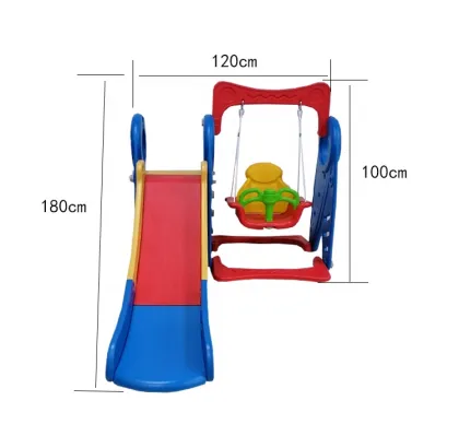 Indoor Plastic Slides and Swings for Kids' Playgrounds