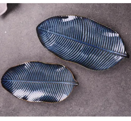 Nordic Banana Leaf Porcelain Tableware for Hotels and Restaurants