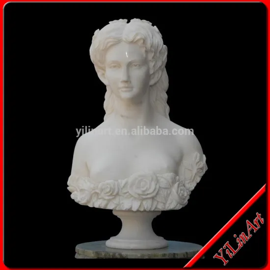 Hand Carved Indoor Decorative Stone Marble Lady Bust For Sale