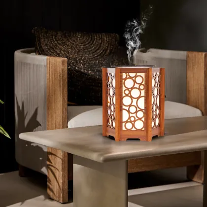 2800K Wood Switch Control Aroma Wax Warmer Lamp