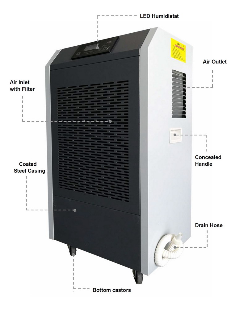 Katenpo Industrial Grade 90L/Day Dehumidifier For Home & Basement - View #2