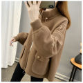 women's fashion all match loose short zip coat