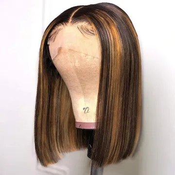 SPARK 10A 150% density Brazilian hair lace front wig, P4 / 27 color pre-picked Viking long hair lace wig, short bob wig