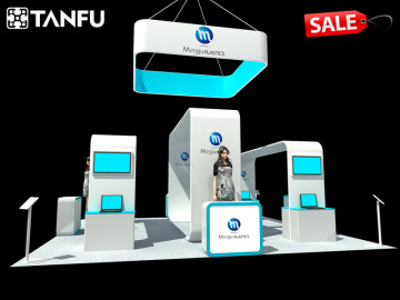 TANFU 20x20 or 6x6 Custom Trade Show Stand with Hanging Banner