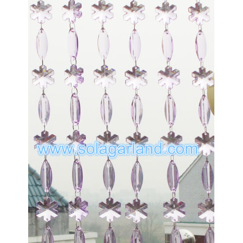 Vente en gros ovale violet perle simple conception de rideau guirlande décorative de perle de cristal