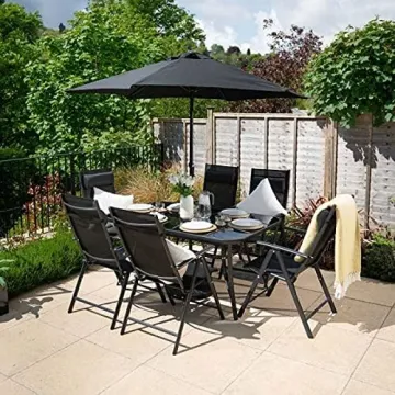 Modern Beach Outdoor Chairs and Folding Furniture with Round Glass Dining Tables