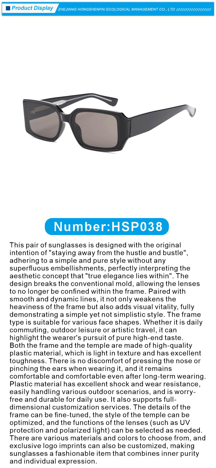 Lightweight Flexible TR90PC Sunglasses