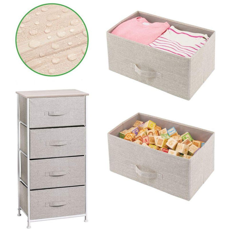 4 Drawers Storage Fabric Dresser Storage Chest organiseart