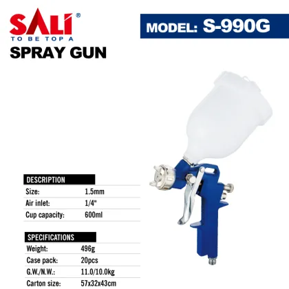 SALI 1/4'' Air Inlet Automotive Spray Gun 600ML Industrial Air Spray Gun