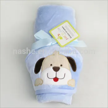 Fleece Embroidered Baby Blanket baby hooded blanket