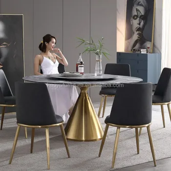 round dining furniture set with 4 dining chairs