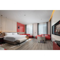 Muebles de dormitorio de hotel personalizados de doble habitación de madera de madera sólida