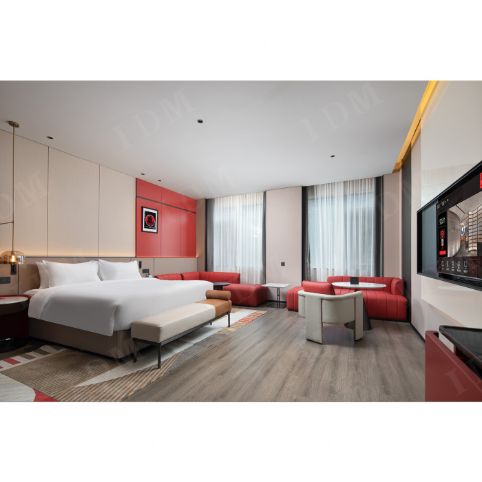 Quarto de hotel móveis de combinação de madeira maciça