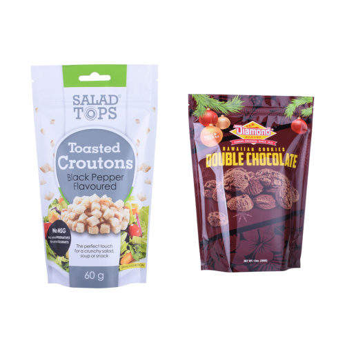 Customized Printed 100% Biodegradable Nut Crackers Snacks Zipper Packaging