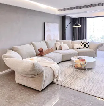 Italian Down Irregular Sofa Straight Home Sofa