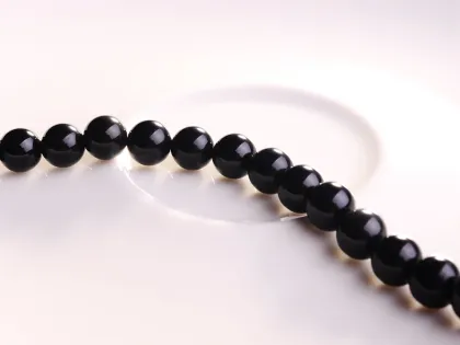 8MM Natural Black Obsidian Round Gemstone Beads 16"