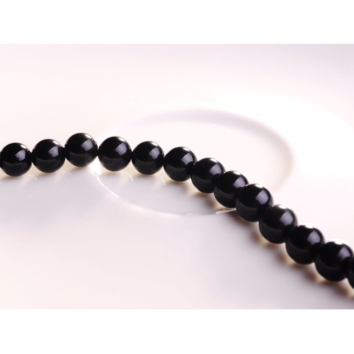 8MM Natural Black Obsidian Round Gemstone Beads 16"
