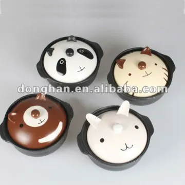 ceramic baking pan with animal design lid