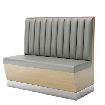 Modern Leather & Stainless Steel Sofa Booth Sets for Restaurants