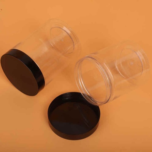 Clear food plastic jar with easy open lid