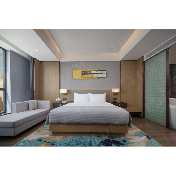 Projete o quarto de hotel de cama de hotel completo